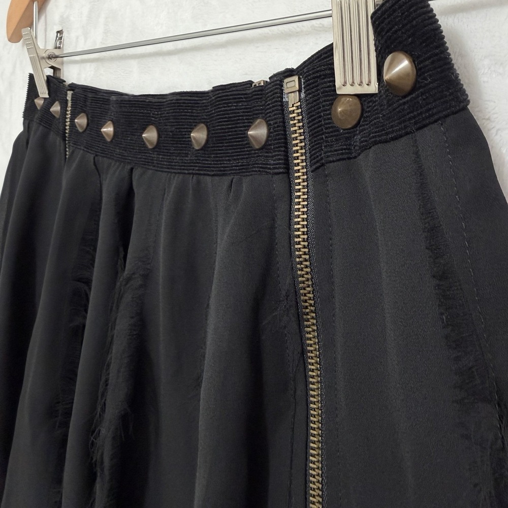 Rare Vtg Betsey Johnson Studded Zip Mini Skirt Sz 6 Indie Sleaze Y2K Grunge - Picture 2 of 10